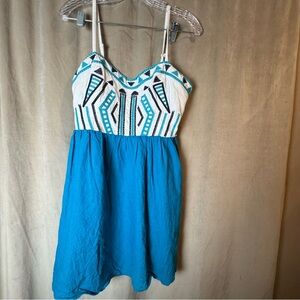 Urban Outfitters Staring At Stars Dress Womens size Aztec Tribal Blue Size 12